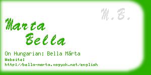 marta bella business card